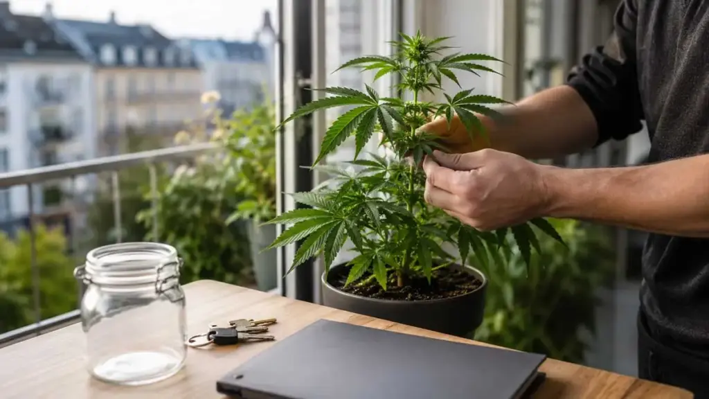 cannabispflanze in zimmer