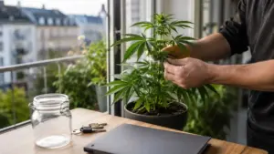 cannabispflanze in zimmer