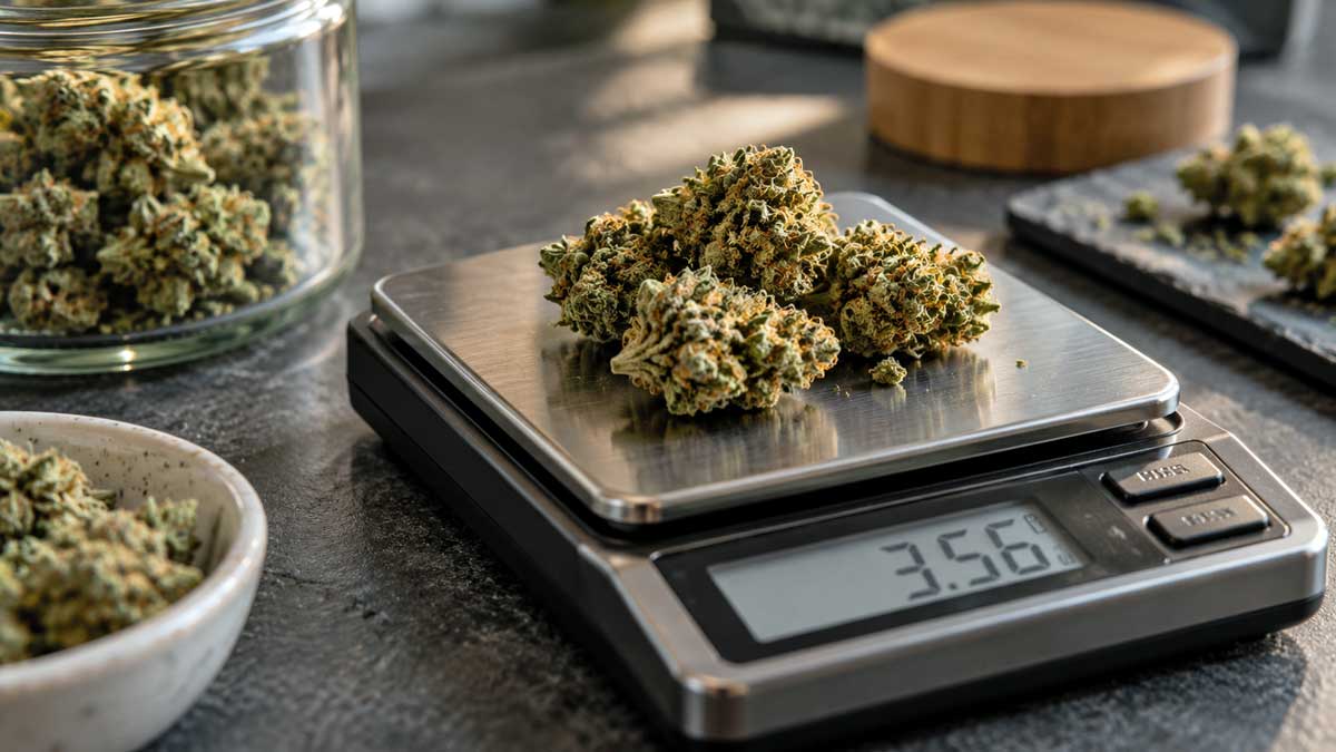cannabis auf waage